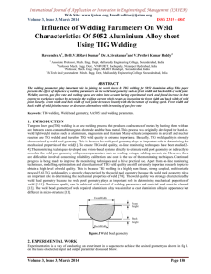 Influence of Welding Parameters On Weld Using TIG Welding