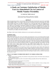 A Study on Customer Satisfaction of Mobile Mobile Number Portability