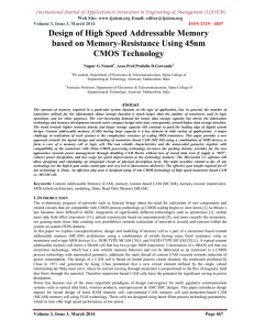 International Journal of Application or Innovation in Engineering &amp; Management... Web Site: www.ijaiem.org Email: Volume 3, Issue 3, March 2014