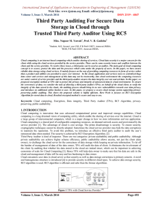 Third Party Auditing For Secure Data Storage in Cloud through