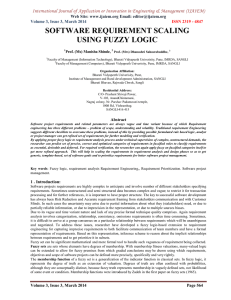 SOFTWARE REQUIREMENT SCALING USING FUZZY LOGIC Web Site: www.ijaiem.org Email: