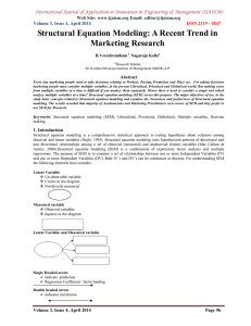 Structural Equation Modeling: A Recent Trend in Marketing Research