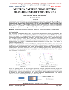 NEUTRON CAPTURE CROSS SECTION MEASUREMENTS OF PARAFFIN WAX Web Site: www.ijaiem.org Email: