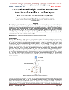 An experimental insight into flow momentum transformation within a confined space
