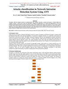 Attacks classification in Network Intrusion Detection System Using ANN