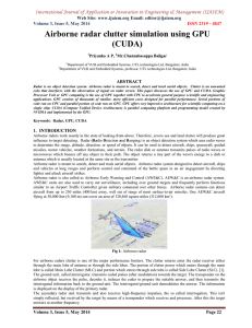 Airborne radar clutter simulation using GPU (CUDA) Web Site: www.ijaiem.org Email: