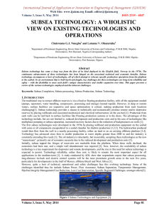 SUBSEA TECHNOLOGY: A WHOLISTIC VIEW ON EXISTING TECHNOLOGIES AND OPERATIONS