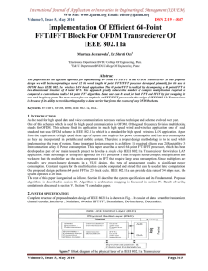 Implementation Of Efficient 64-Point FFT/IFFT Block For OFDM Transreciever Of IEEE 802.11a