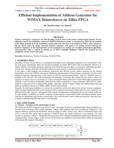 Efficient Implementation of Address Generator for WiMAX Deinterleaver on Xilinx FPGA