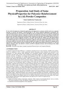 Preparation And Study of Some PhysicalProperties for Polyester Reinforcement