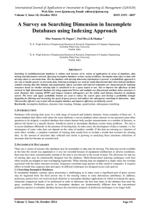 A Survey on Searching Dimension in Incomplete Databases using Indexing Approach