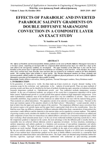 EFFECTS OF PARABOLIC AND INVERTED PARABOLIC SALINITY GRADIENTS ON DOUBLE DIFFUSIVE MARANGONI