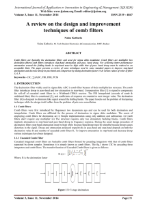 A review on the design and improvement techniques of comb filters