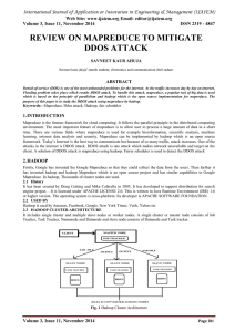 REVIEW ON MAPREDUCE TO MITIGATE DDOS ATTACK