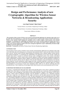 Design and Performance Analysis of new Cryptographic Algorithm for Wireless Sensor