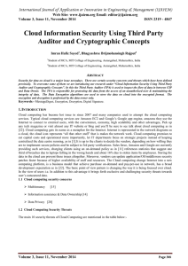 Cloud Information Security Using Third Party Auditor and Cryptographic Concepts