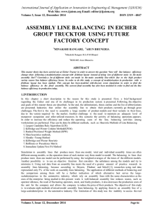 ASSEMBLY LINE BALANCING  IN EICHER GROUP TRUCKTOR  USING FUTURE