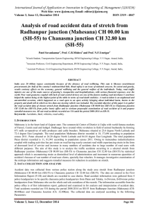 Analysis of road accident data of stretch from