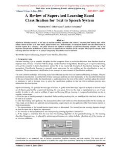 A Review of Supervised Learning Based Classification for Text to Speech System