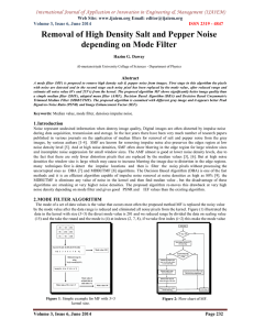 Removal of High Density Salt and Pepper Noise