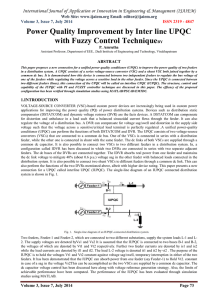 Power Quality Improvement by Inter line UPQC with Fuzzy Control Technique