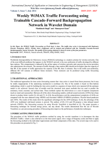 Weekly WiMAX Traffic Forecasting using Trainable Cascade-Forward Backpropagation Network in Wavelet Domain