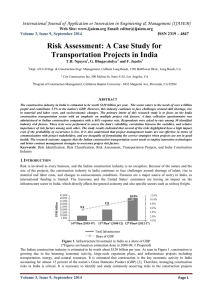 Risk Assessment: A Case Study for Transportation Projects in India