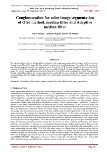 Conglomeration for color image segmentation median filter