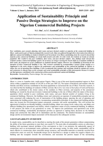 Application of Sustainability Principle and Nigerian Commercial Building Projects