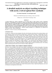 A detailed analysis on object tracking technique Web Site: www.ijaiem.org Email: