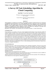 A Survey Of Task Scheduling Algorithm In Cloud Computing