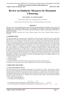 Review on Similarity Measures for Document