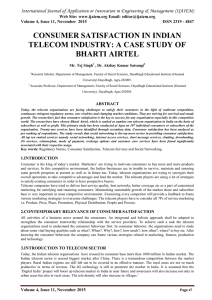 CONSUMER SATISFACTION IN INDIAN TELECOM INDUSTRY: A CASE STUDY OF BHARTI AIRTEL