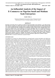 An Influential Analysis of the Impact of Scale Enterprises
