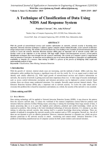 A Technique of Classification of Data Using NIDS And Response System