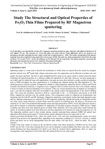 International Journal of Application or Innovation in Engineering &amp; Management... Web Site: www.ijaiem.org Email: Volume 4, Issue 4, April 2015