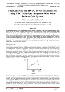 Fault Analysis and HVDC Power Transmission Turbine Grid System