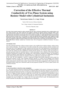 Correction of the Effective Thermal Conductivity of Two Phase System using