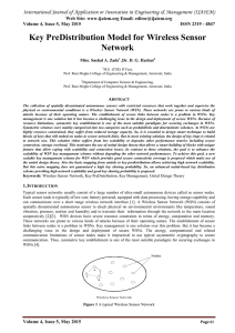 Key PreDistribution Model for Wireless Sensor Network Web Site: www.ijaiem.org Email: