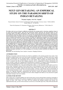 NEXT GEN RETAILING: AN EMPERICAL STUDY ON THE PARADIGM SHIFTS OF