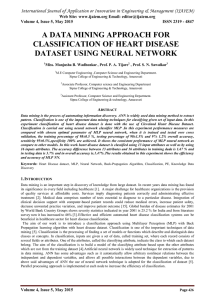 A DATA MINING APPROACH FOR CLASSIFICATION OF HEART DISEASE