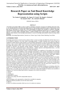 Research Paper on Xml Based Knowledge Representation using Scripts
