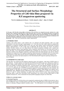 The Structural and Surface Morphology R.F.magnetron sputtering