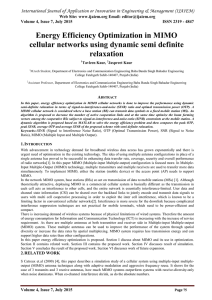 Energy Efficiency Optimization in MIMO cellular networks using dynamic semi definite