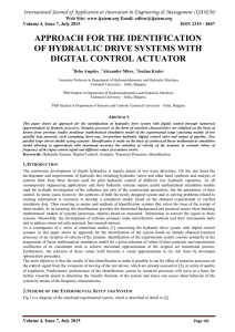 APPROACH FOR THE IDENTIFICATION OF HYDRAULIC DRIVE SYSTEMS WITH DIGITAL CONTROL ACTUATOR