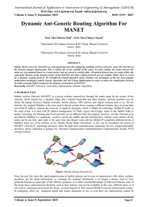 Dynamic Ant-Genetic Routing Algorithm For MANET Web Site: www.ijaiem.org Email: