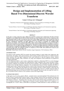 Design and Implementation of Lifting Based Two Dimensional Discrete Wavelet Transform