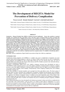 The Development of REGITA Model for Prevention of Delivery Complication