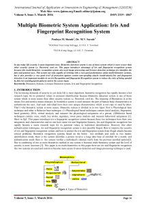 Multiple Biometric System Application: Iris And Fingerprint Recognition System