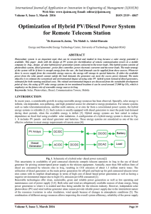 Optimization of Hybrid PV/Diesel Power System for Remote Telecom Station